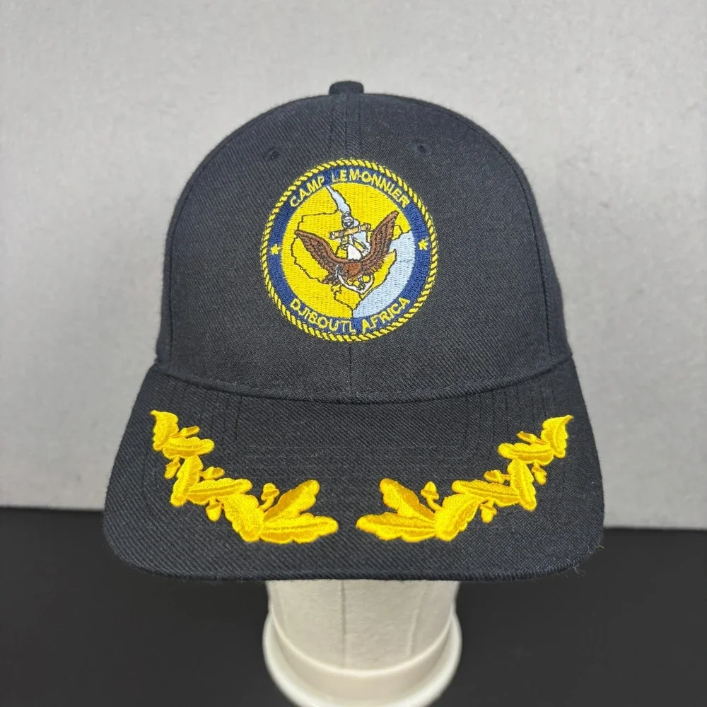 US Navy Camp Lemonnier Djibouti Africa Military Base Commander Cap Black Hat